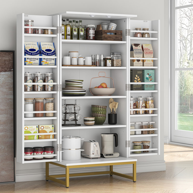 Mercer41 51 Kitchen Pantry Cabinets With Adjustable Shelves For Home Office Use Reviews Wayfair